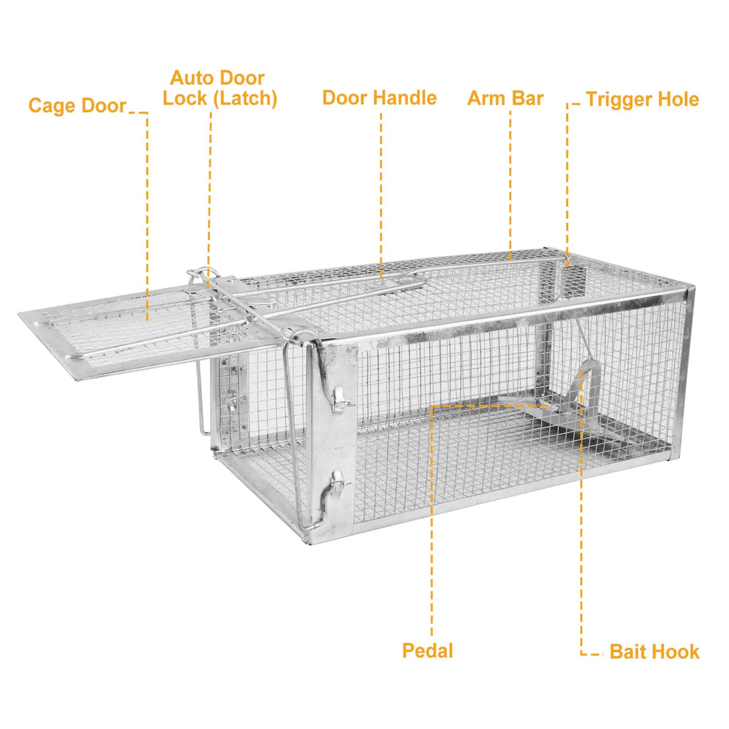 Rat Trap Cage Humane Live Rodent Trap Cage Galvanized Iron Mice Mouse