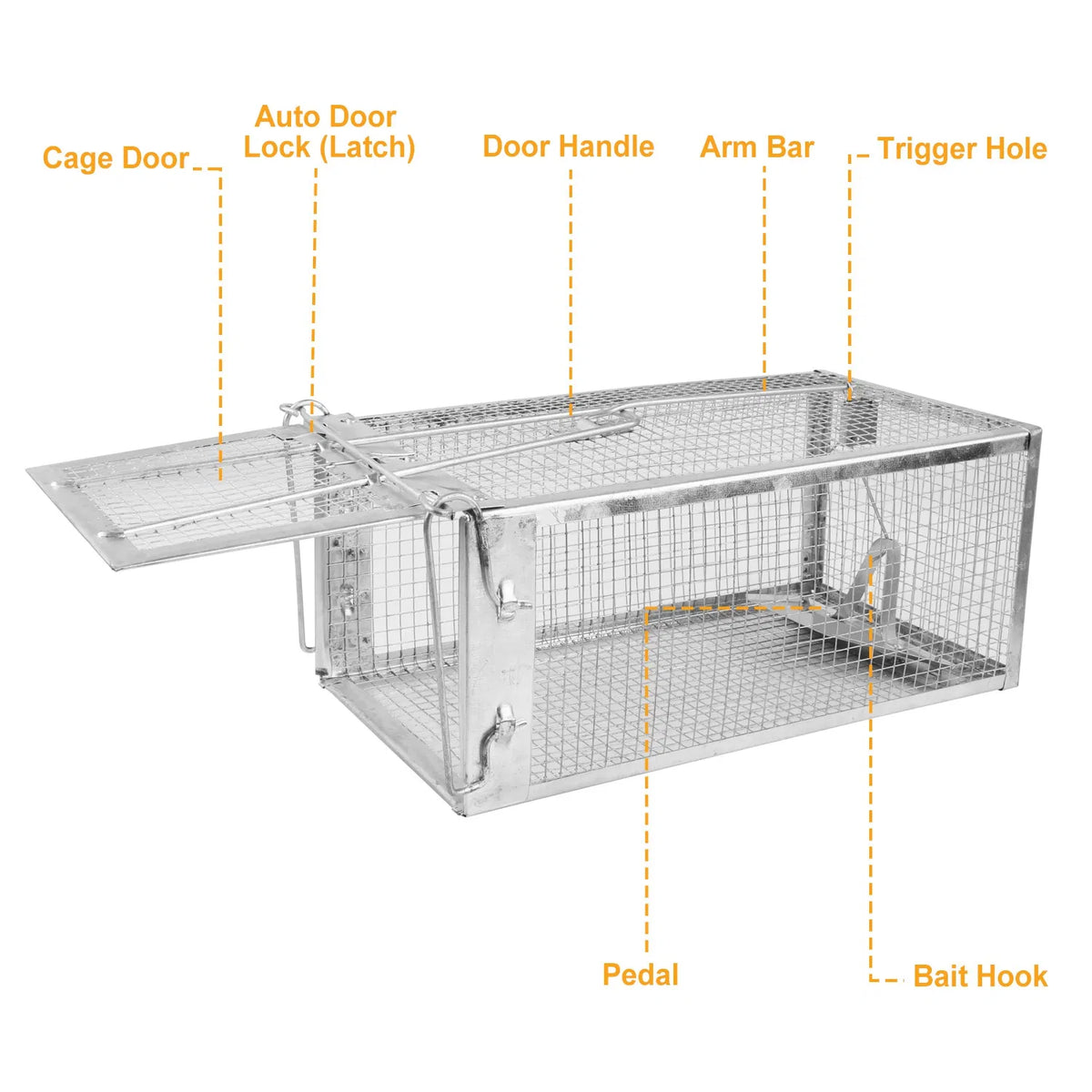 Rat Trap Cage Humane Live Rodent Trap Cage Galvanized Iron Mice Mouse