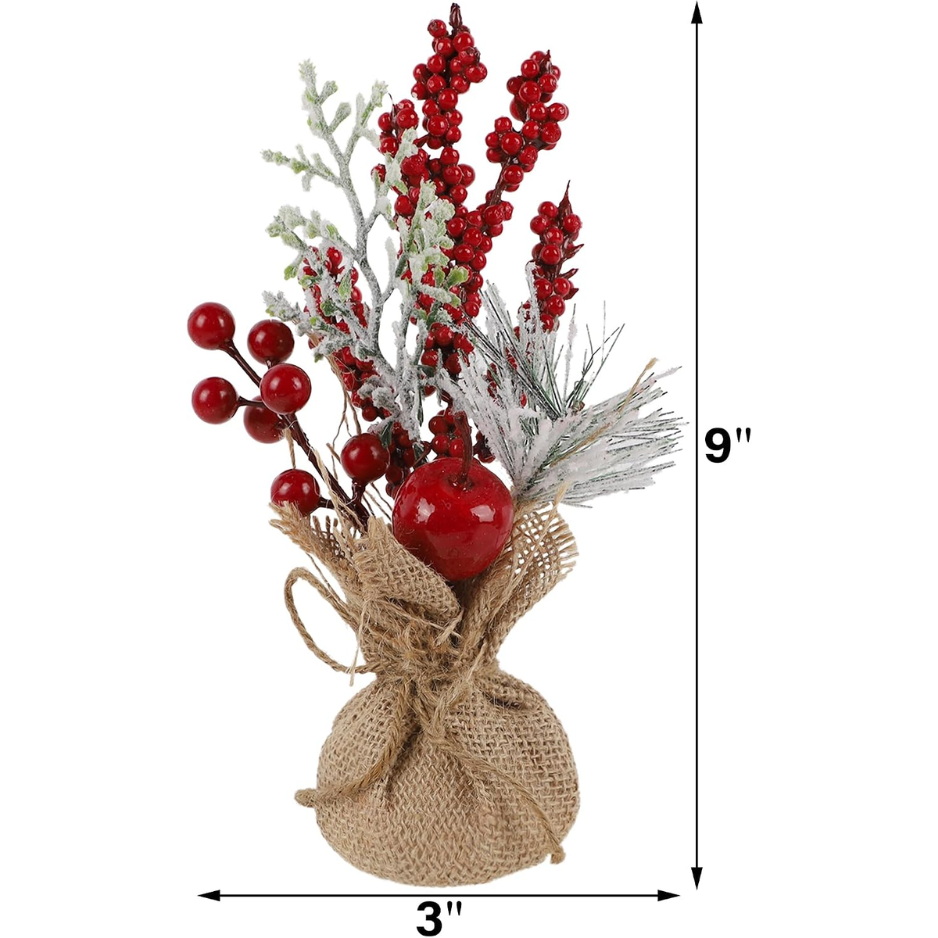 6Pcs Mini Christmas Trees, Tabletop Holiday Centerpiece Decorations