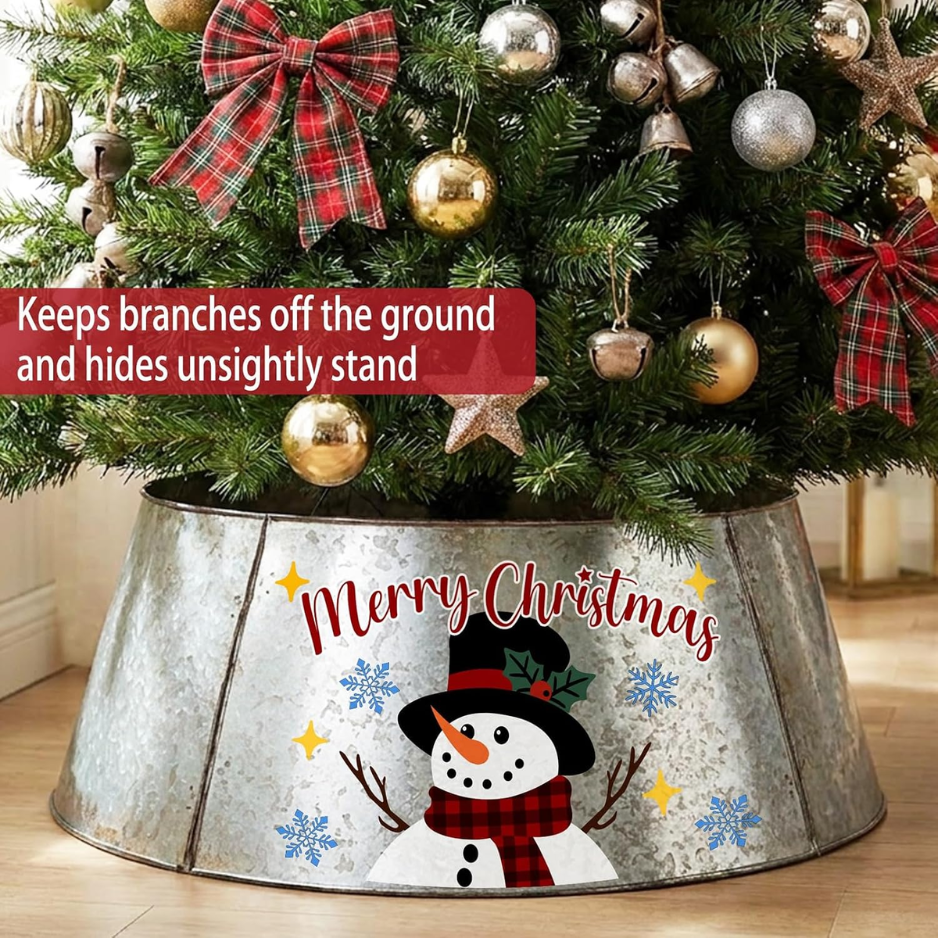 29-Inch Christmas Tree Collar With Snowman Design