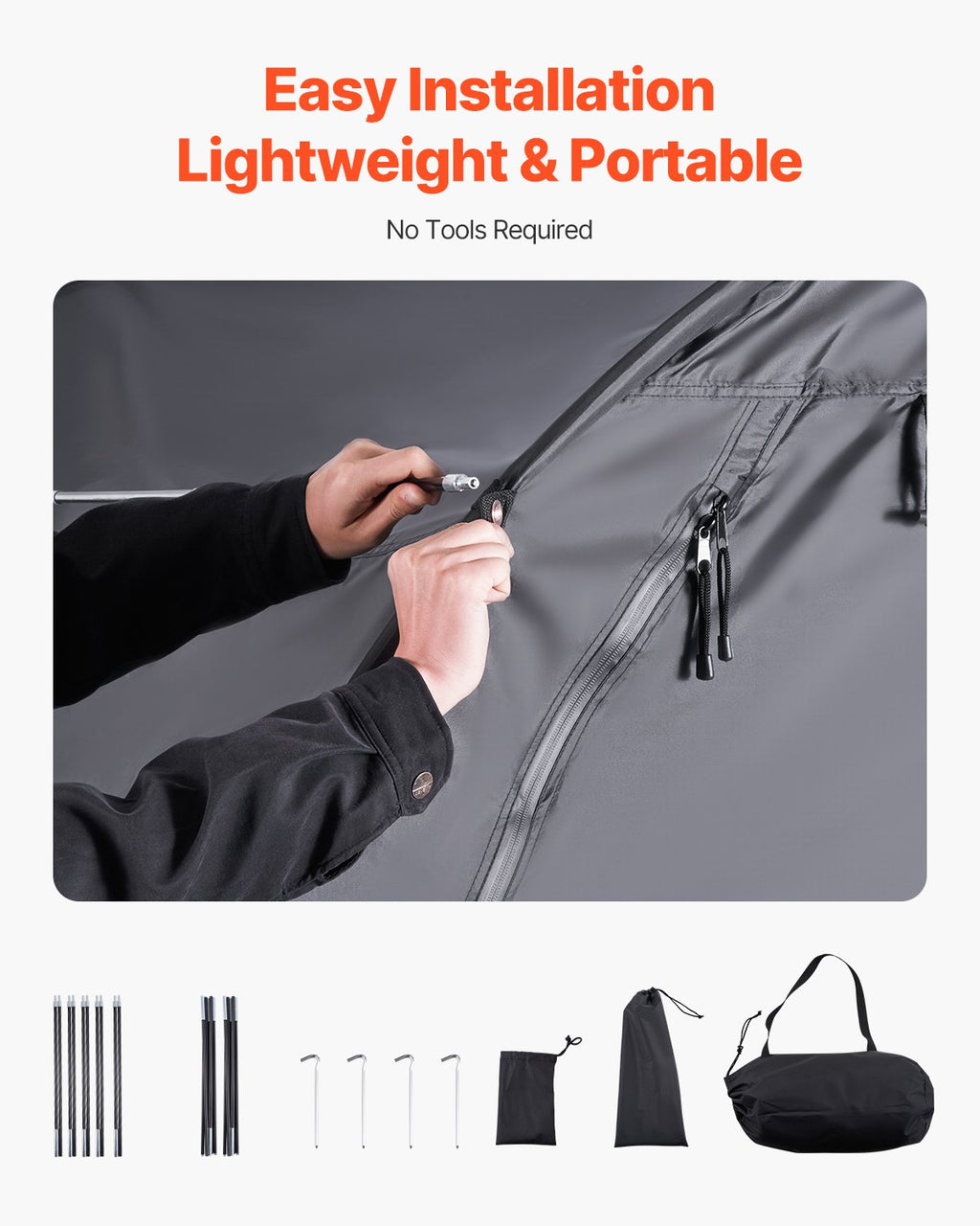 Outdoor Bike Storage Tent Fan-shaped Dual-door Bike Tent For 4 To 5