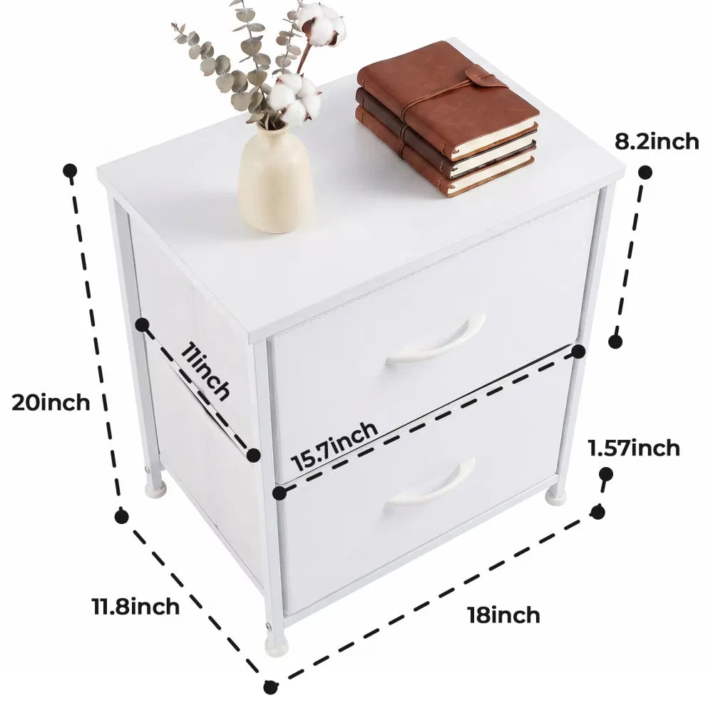 2/4-Drawer Dresser With Metal Frame & Wood Top, Fabricstorageorganizer