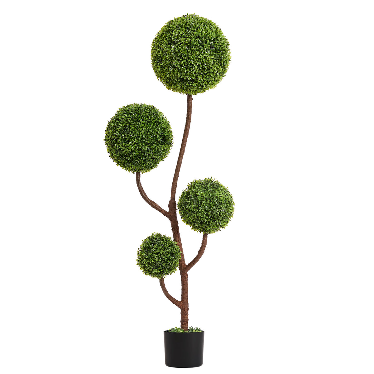 Artificial Boxwood Topiary Tree, 5FT Tall Triple Ball-shaped Faux Plant