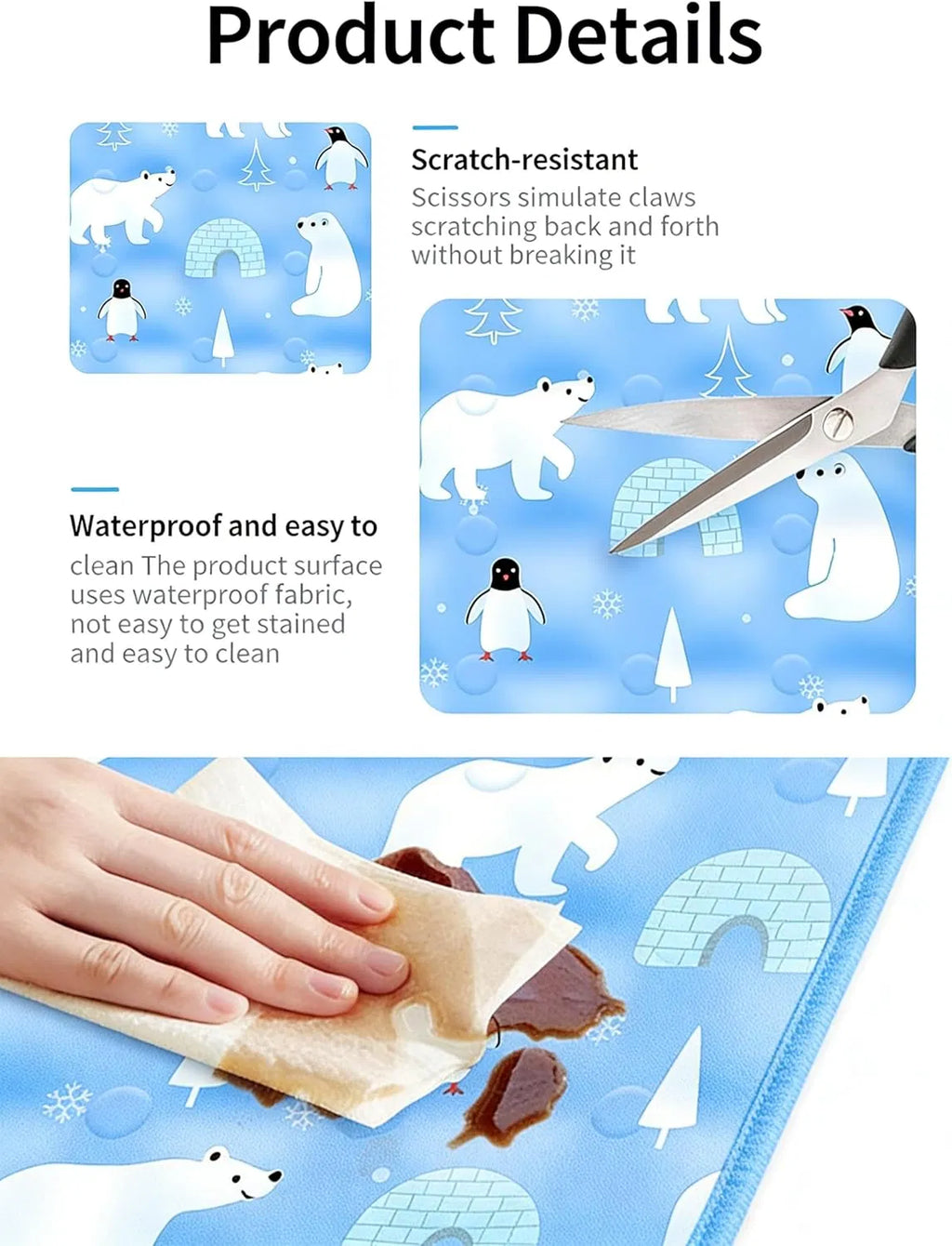 90*60 Cm Dog Cooling Mat, Summer Pet Mats, Portable Pet Cooling Pad