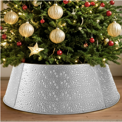 Metal Christmas Tree Collar, Waterproof Holiday Decorative Tree Base