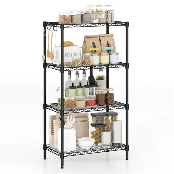 4-Tier Heavy-duty Metal Wire Shelving, 600 Lbs Total Load Capacity