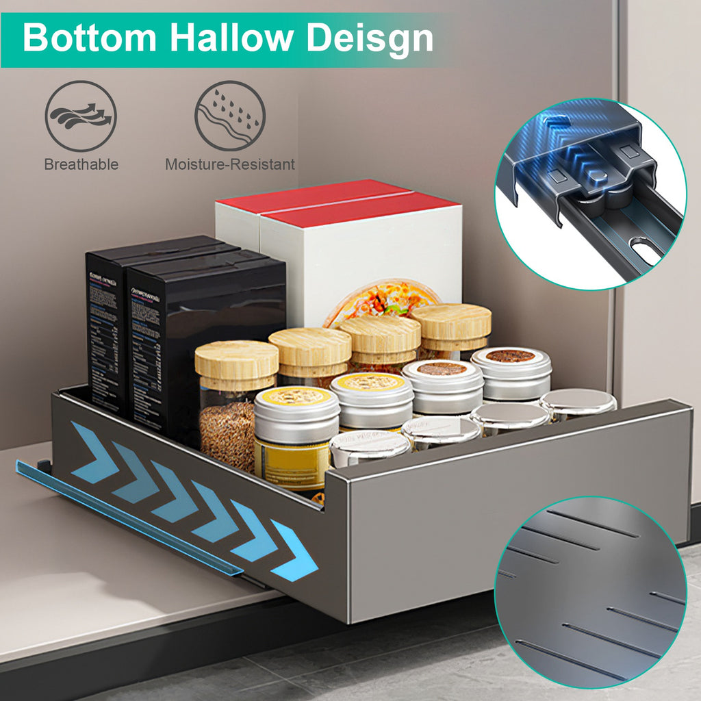 1Pc Pull Out Cabinet Organizer Carbon Steel Slide Out Drawer Storage