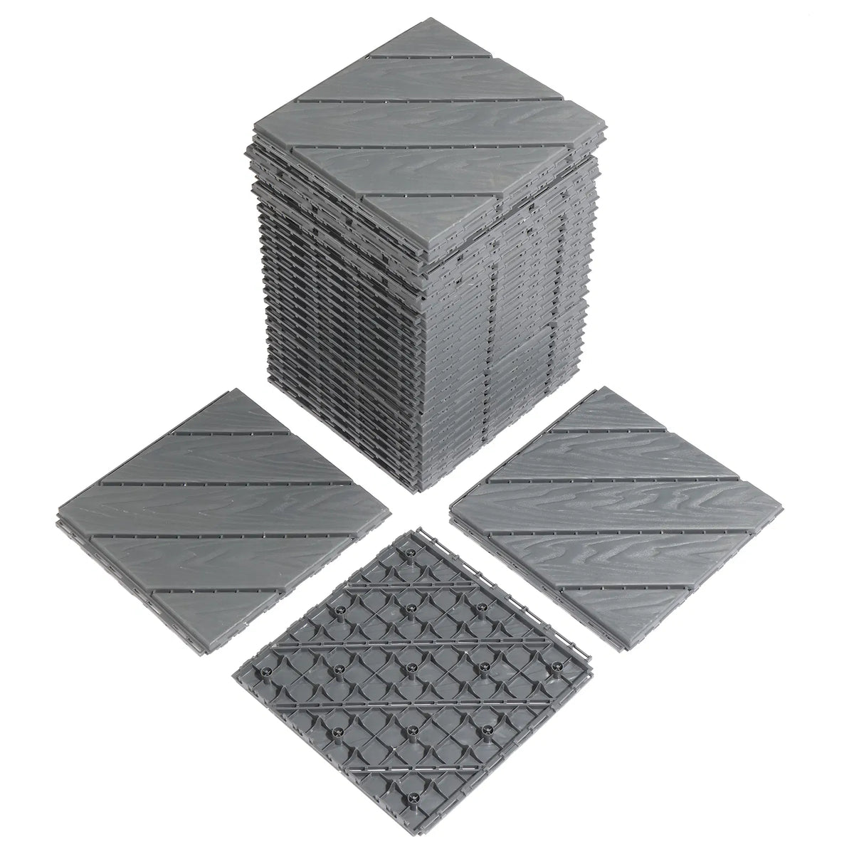 Plastic Interlocking Deck Tiles, 27 Pack, 11.8"x11.8" Waterproof