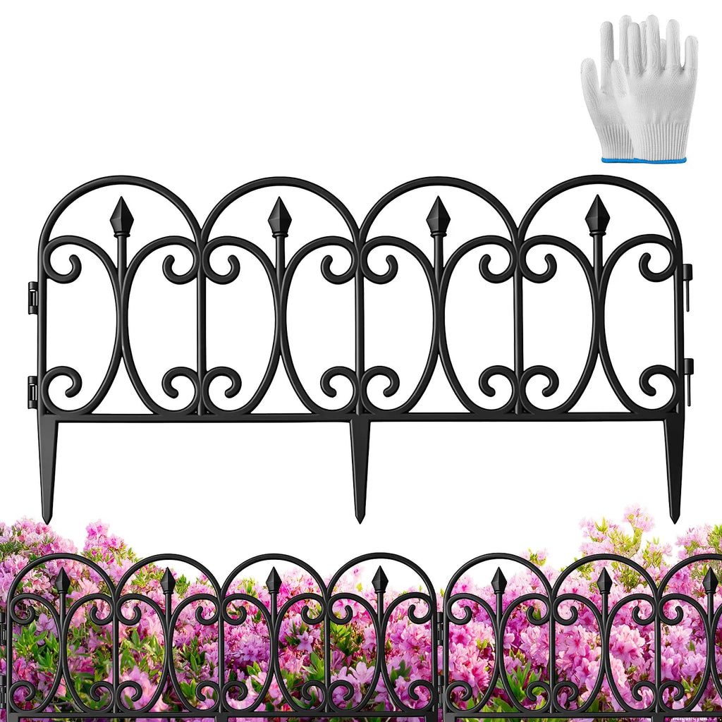 10 Pack Flexible Garden Edging, 19.3FT Interlocking PP Landscape Border