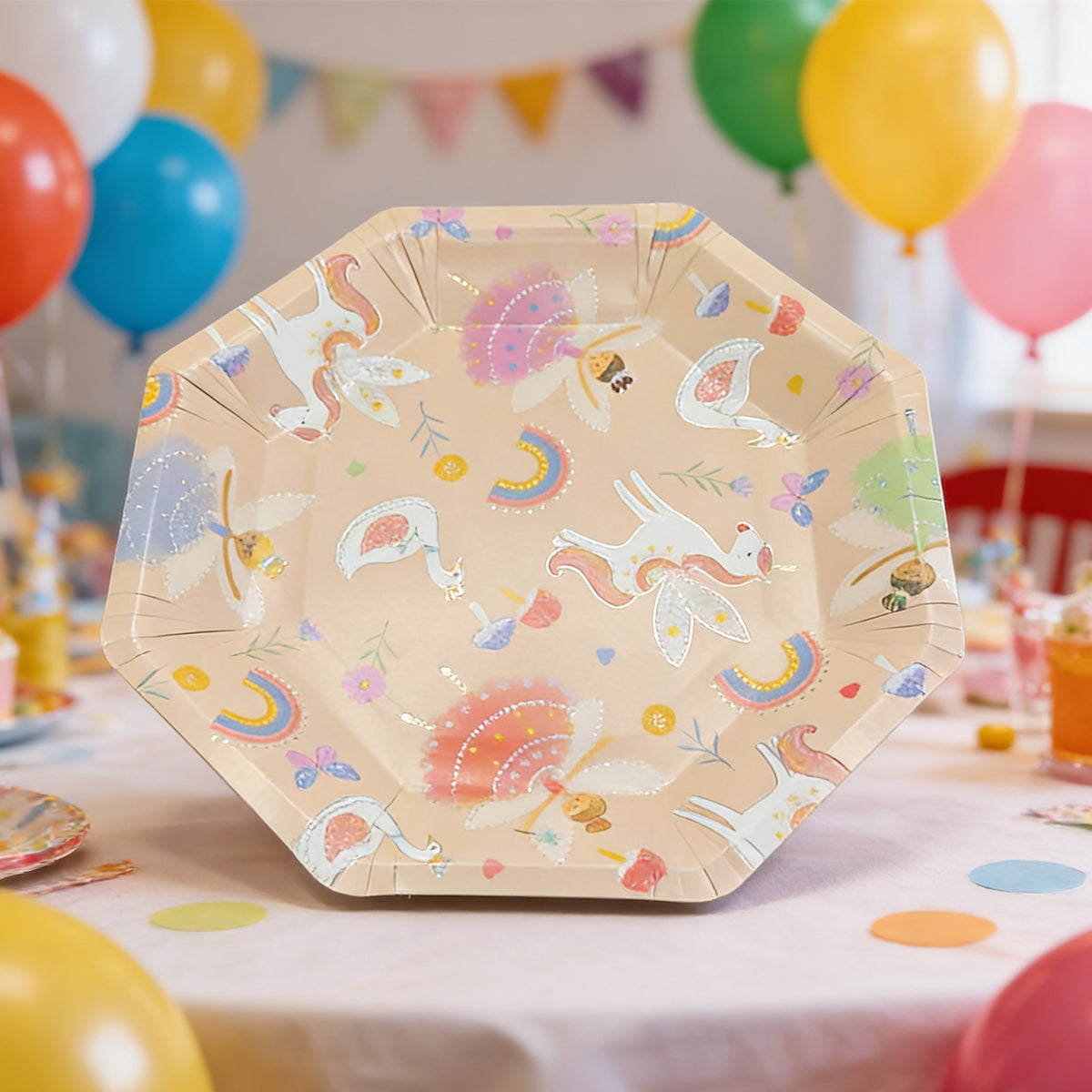 Cartoon Octagonal Paper Plate 6pcs-4813
