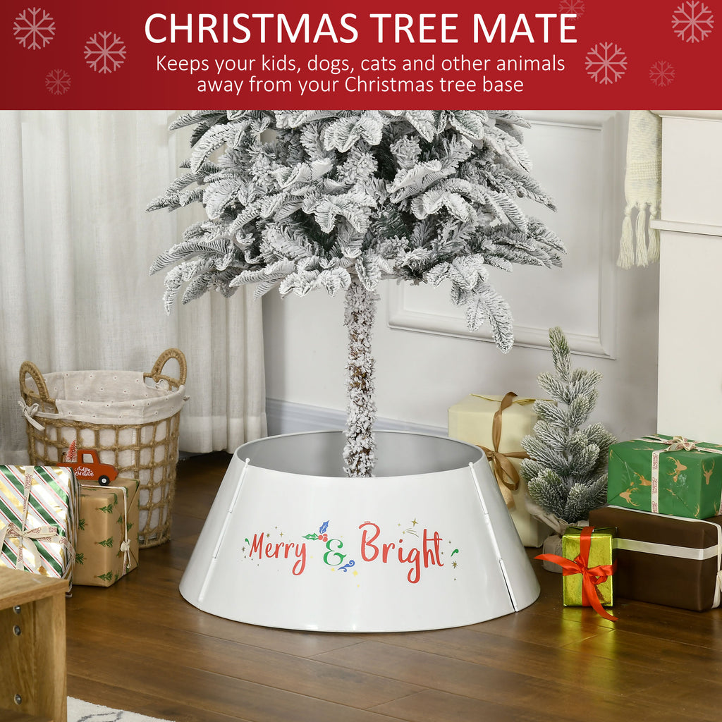 Steel Christmas Tree Collar, 26 in, Merry & Bright