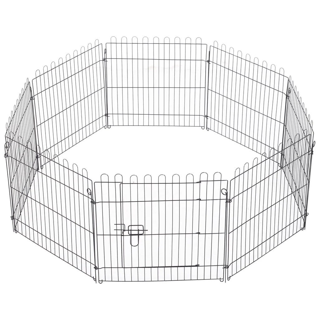 24inch 8-Panel Dog Playpen Octagon Pet Exercise Playpen Crate Foldable