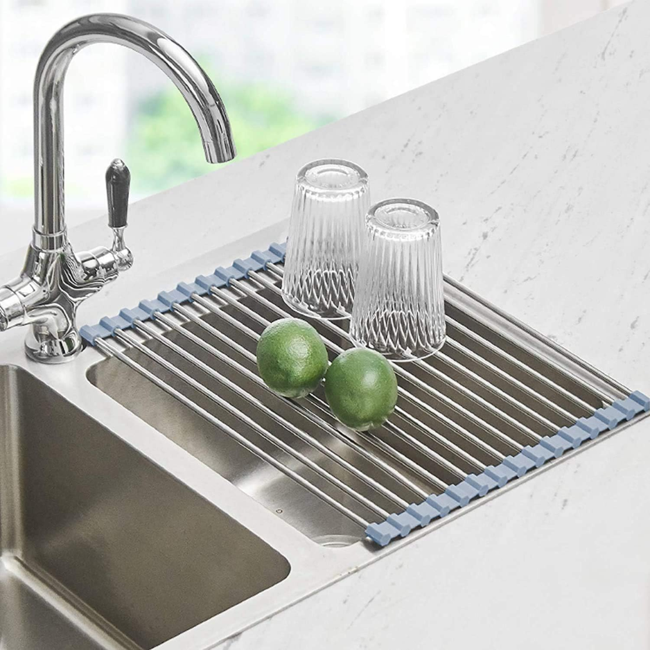 Seropy Roll-up Over-the-sink Dish Drying Rack - Foldable Stainless