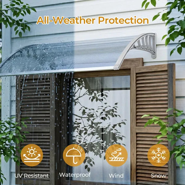 Awning For Door Entrance Window, 38x40 Inch Window Canopy Exterior, UV