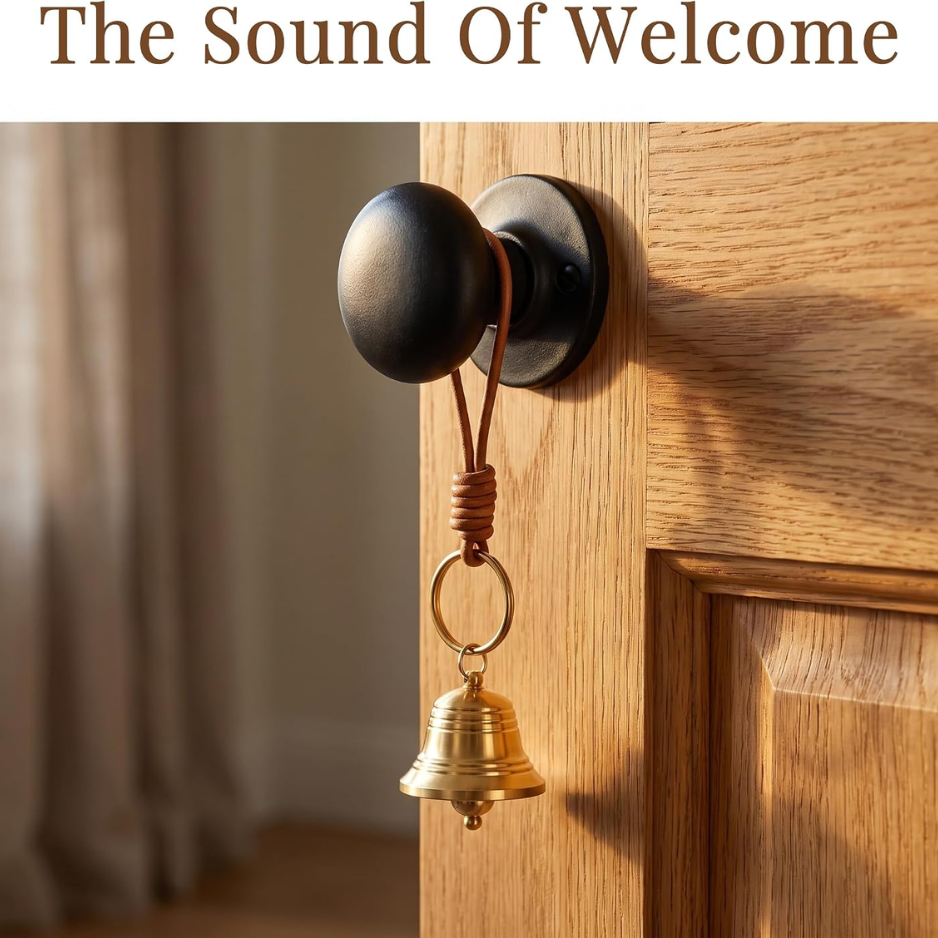 4PCS Small Brass Hanging Bells, Vintage Christmas Door Knob Bells